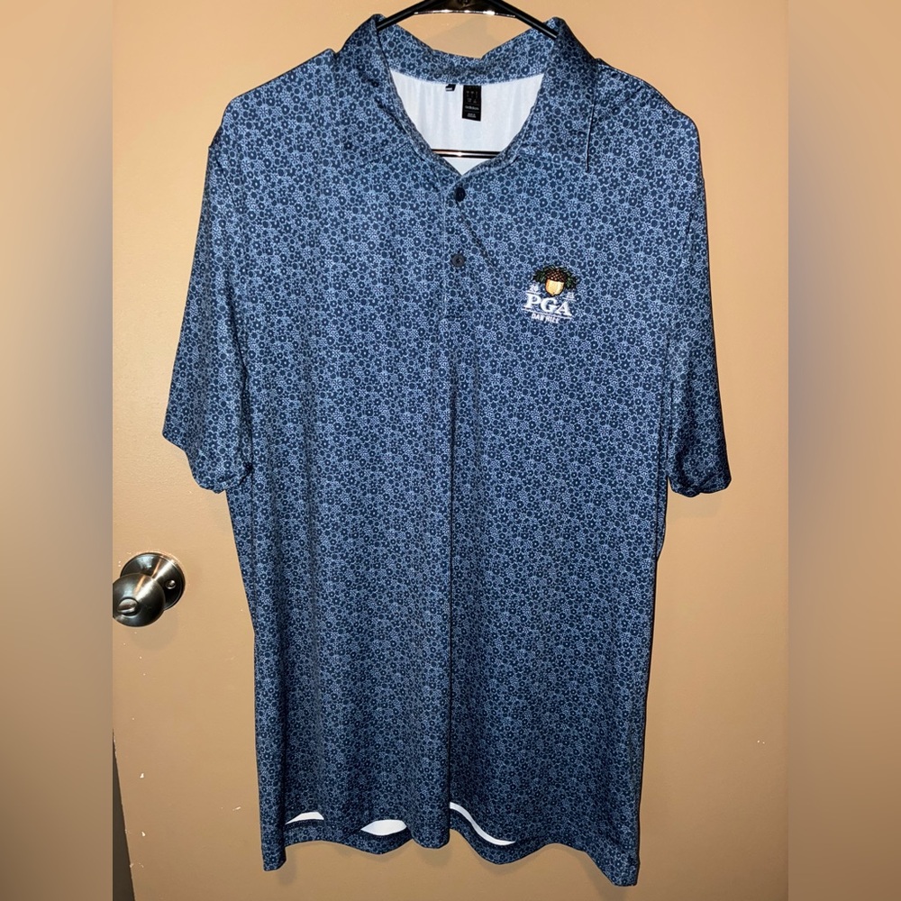 PGA Oak Hill 2023 Blue Pattern Golf Polo Shirt Size L